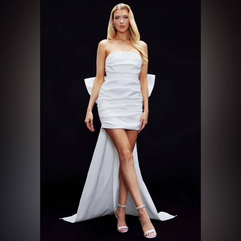 Antoinette Satin Mini Dress - White
